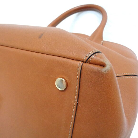ASPINAL of LONDON 11.5" midi Tote Bag Smooth Tan Leather - Picture 8 of 12